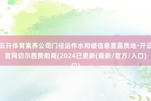 云开体育素养公司门径运作水和缓信息显露质地-开云官网切尔西赞助商(2024已更新(最新/官方/入口)