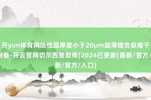 开yun体育网活性层厚度小于20μm超薄锂负极难于量产制备-开云官网切尔西赞助商(2024已更新(最新/官方/入口)